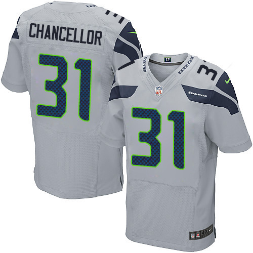 Men's Elite Kam Chancellor Nike Jersey Grey Alternate - #31 NFL Seattle Seahawks